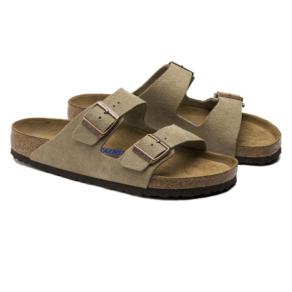 Birkenstock Womens Arizona Soft Footbed Sandals - Taupe Suede