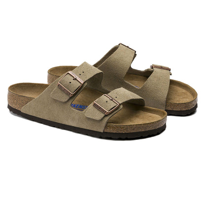 Birkenstock Womens Arizona Soft Footbed Sandals - Taupe Suede