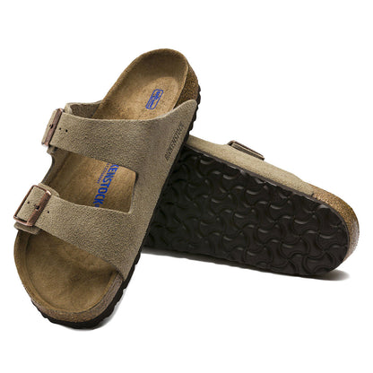 Birkenstock Womens Arizona Soft Footbed Sandals - Taupe Suede