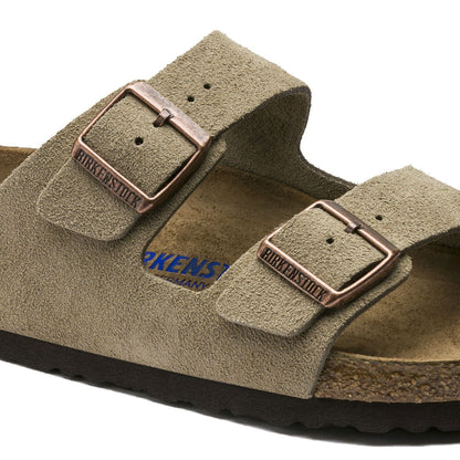 Birkenstock Womens Arizona Soft Footbed Sandals - Taupe Suede