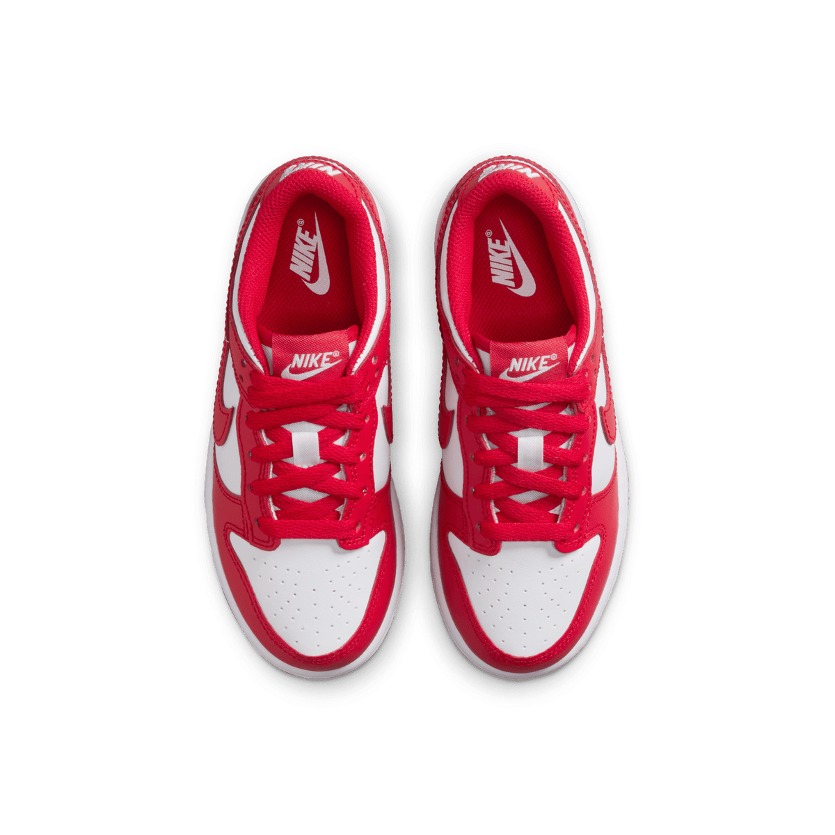 Little Kids' Nike Dunk Low "White University Red"