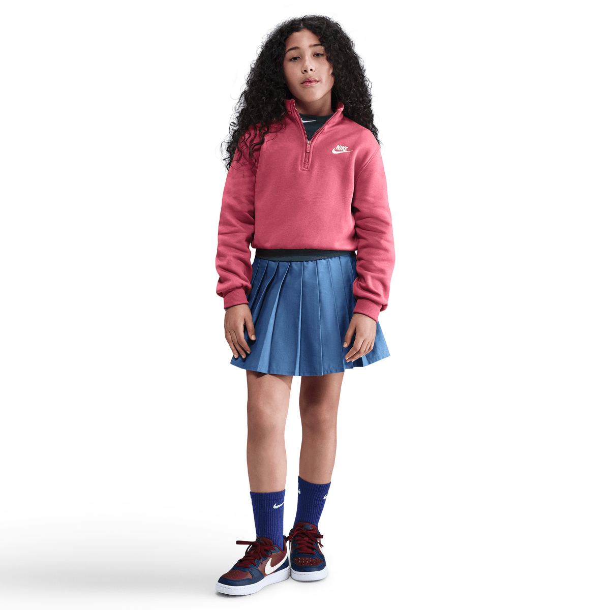 Big Kids' Nike Club Fleece 1/2-Zip Long-Sleeve Top