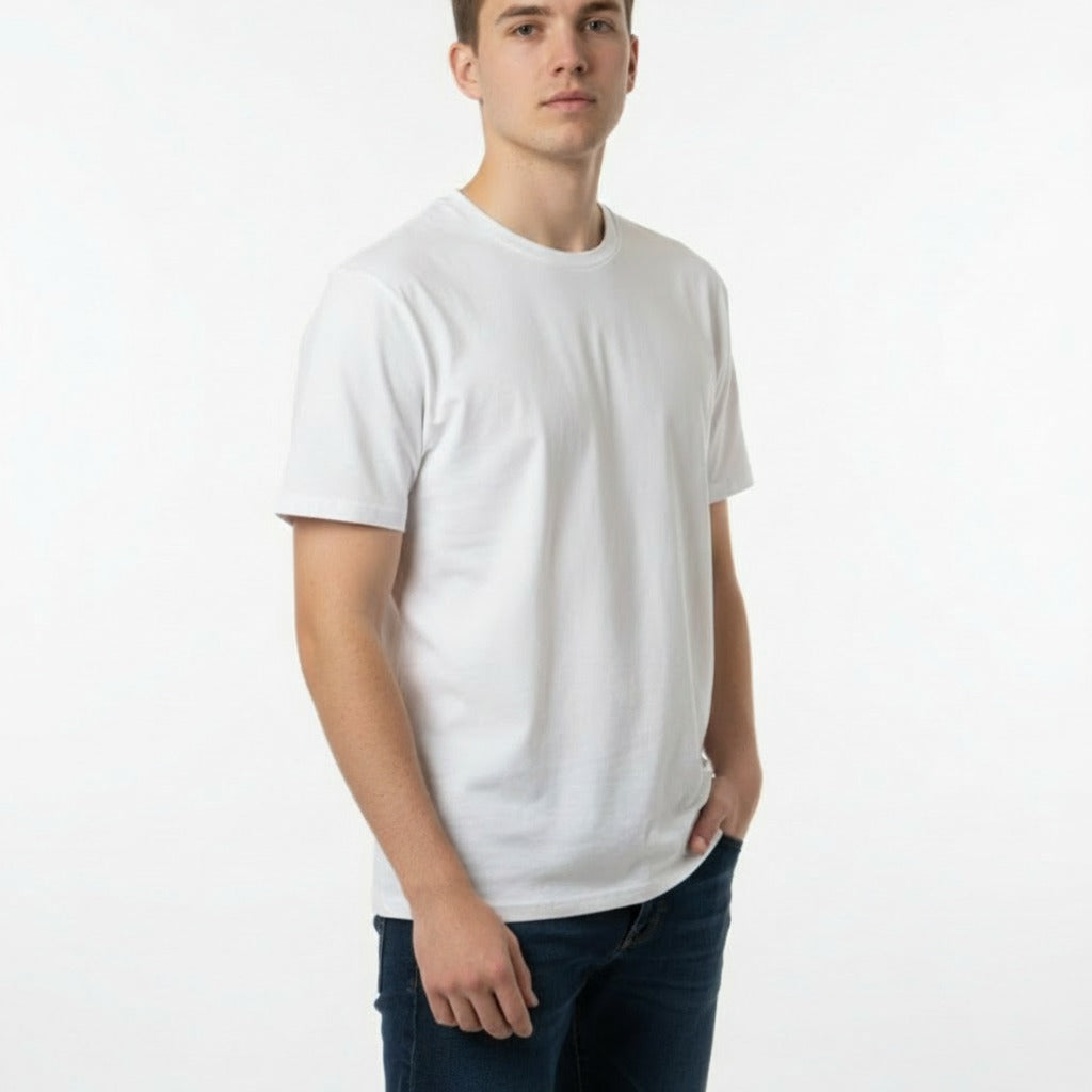 Men's The Closet Inc. Plain White Tee Basic