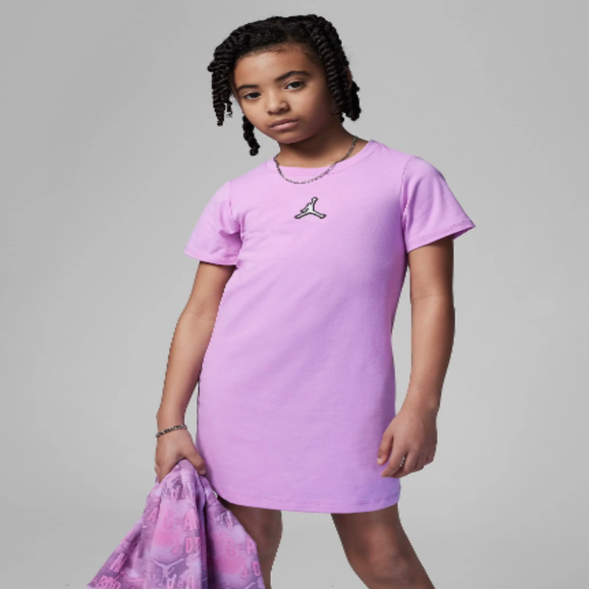 Little Kids' Jordan Essentials Girls T-Shirt Dress "Rush Fuchsia Pink"