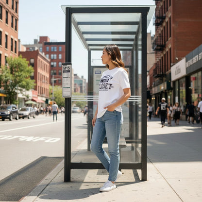 The Closet Inc Women T-Shirt White "Property Of"- Black