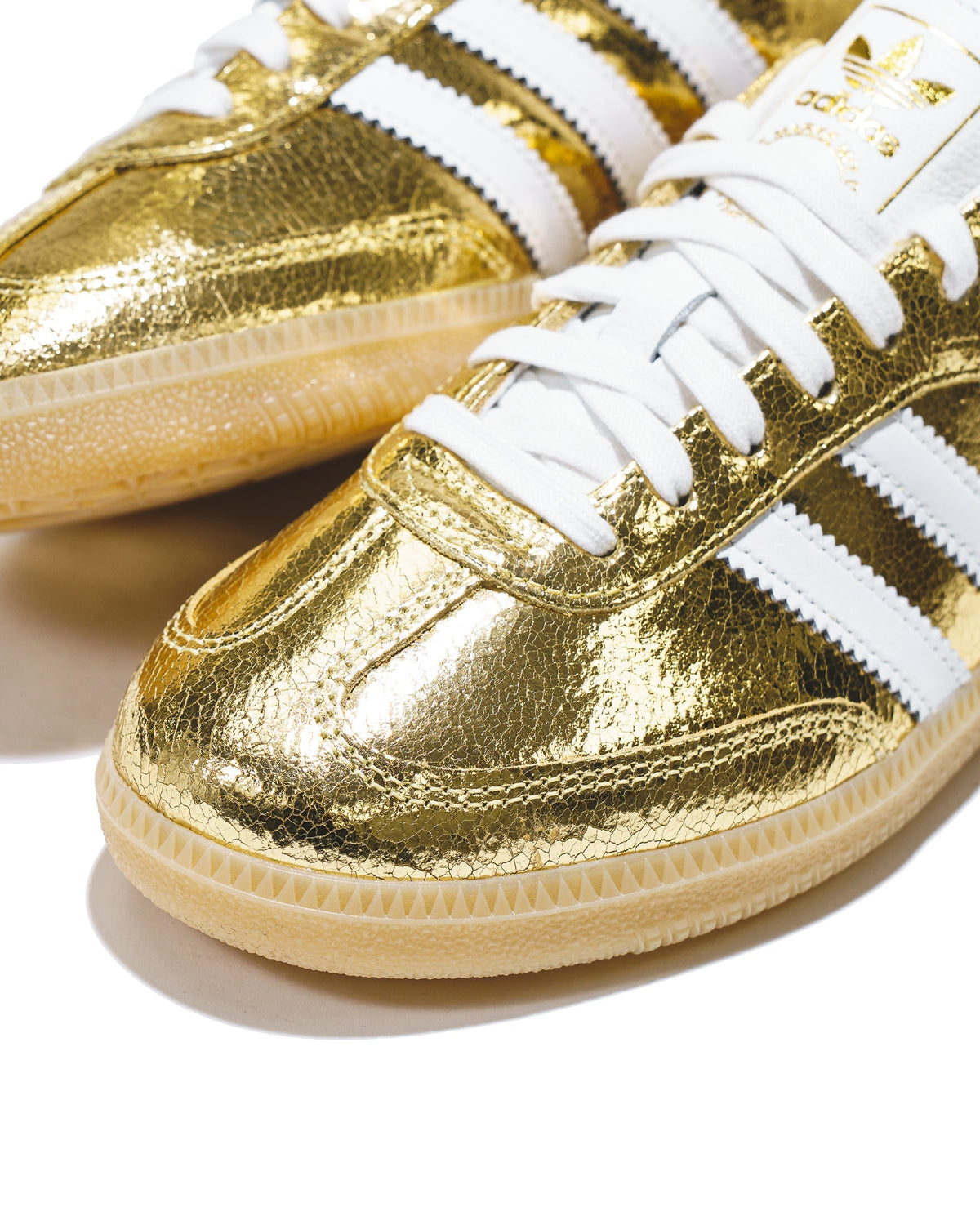 Adidas Women Samba OG Gold Metallic Cracked Leather KI5719