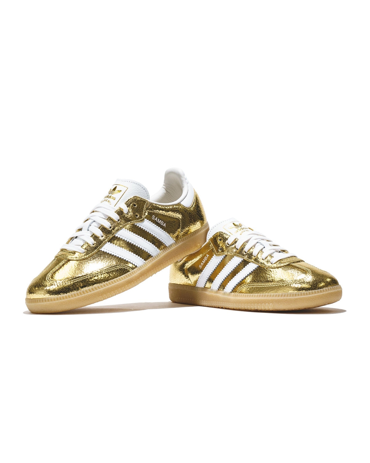 Adidas Women Samba OG Gold Metallic Cracked Leather KI5719