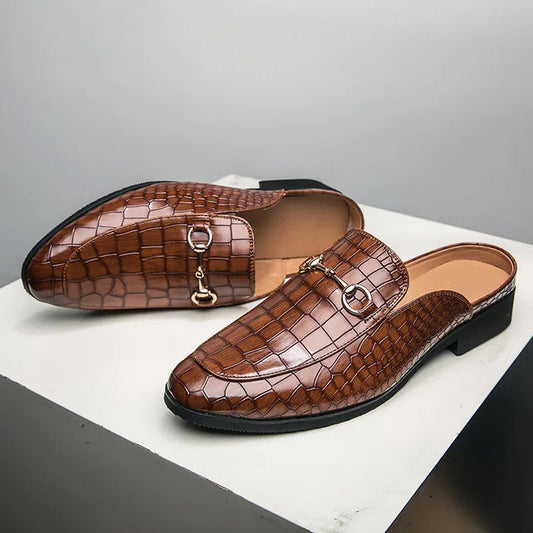 Alexis Castagno Leather Elegant Slippers