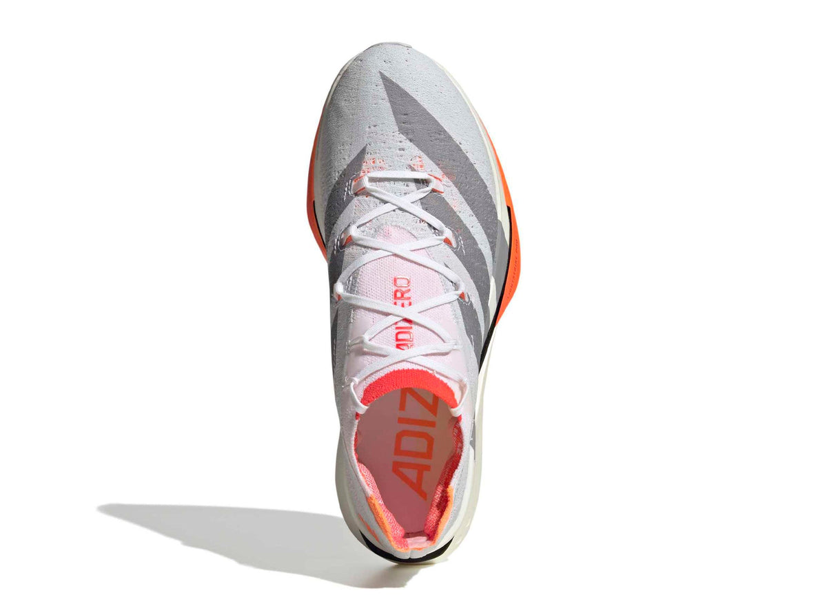 Adidas Adizero Prime X3 Strung in Footwear White / Lucid Red