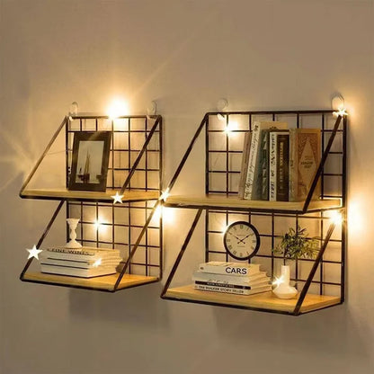 RustiCraft Iron-Wood Wall Shelf