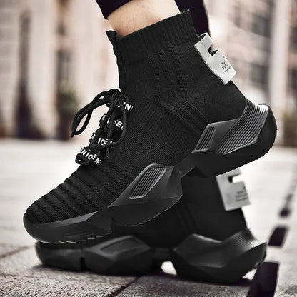 StreetFlow Lace-Up Knit Sneakers