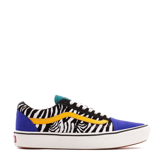 Vans UA ComfyCush Old Skool Zebra Tidepool Surf The Web Women VN0A3WMAVWT