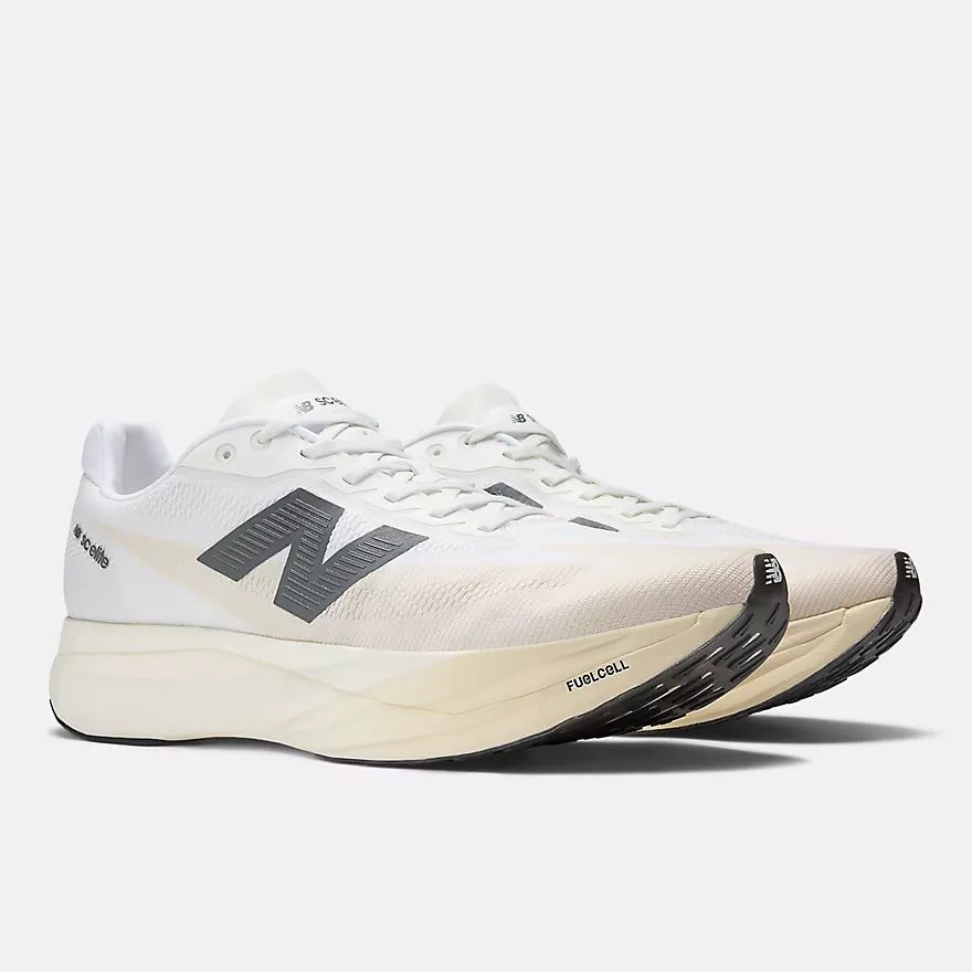 New Balance | FuelCell SuperComp Elite v5 | Women's | Linen/White/Gold Metallic