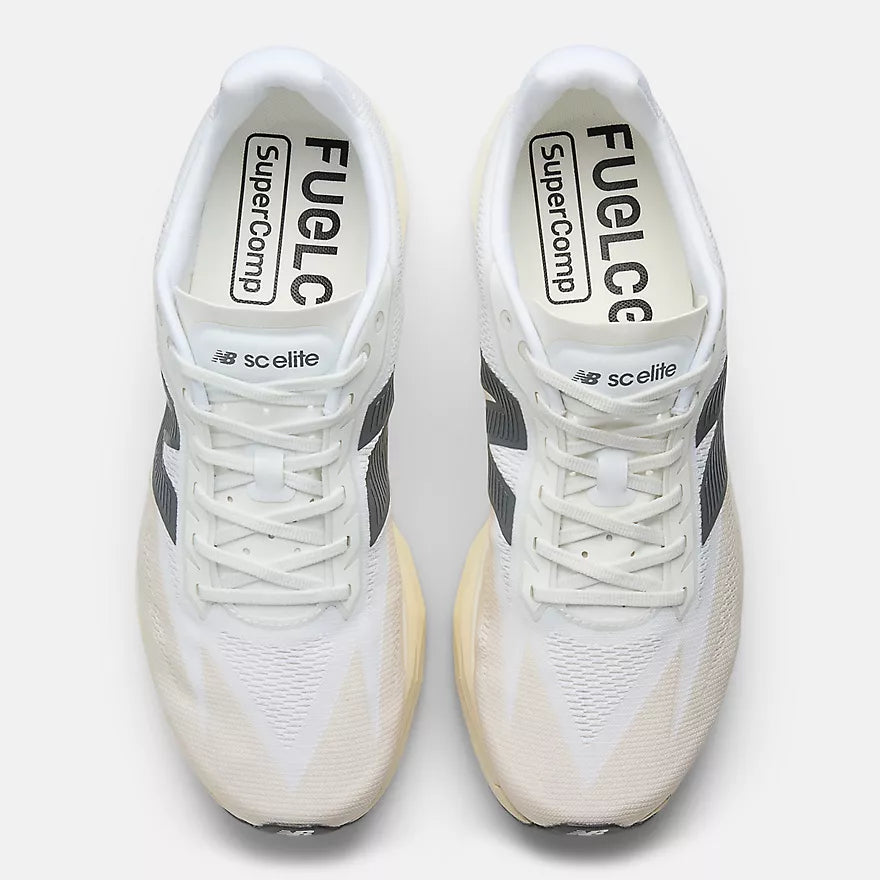New Balance | FuelCell SuperComp Elite v5 | Women's | Linen/White/Gold Metallic